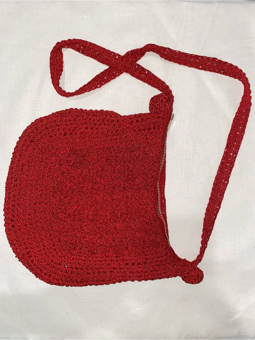 Handwoven Red Crochet Crossbody Bag